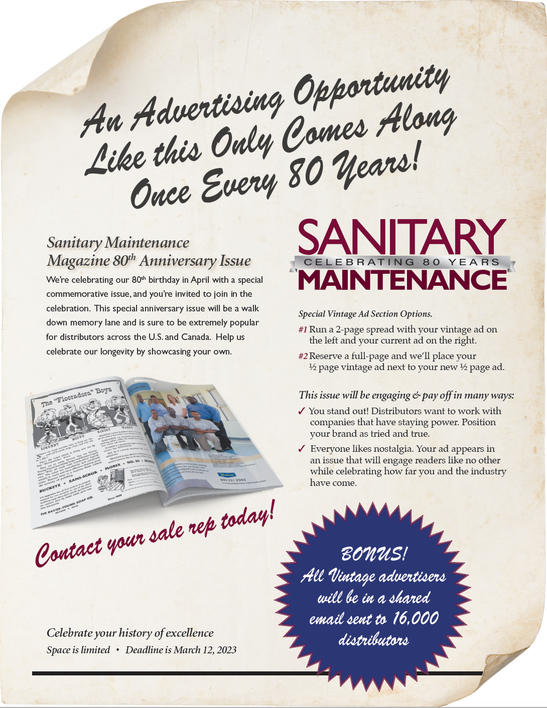 Sanitary Maintenance!